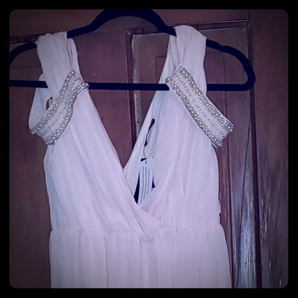 Blush chiffon mid dress